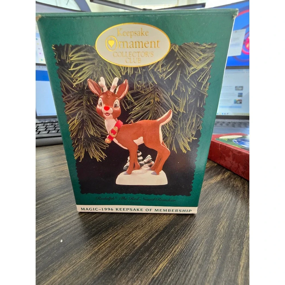 Hallmark Keepsake 1996 Rudolph‎ Red-Nosed Reindeer Magic Light Ornament Boxed